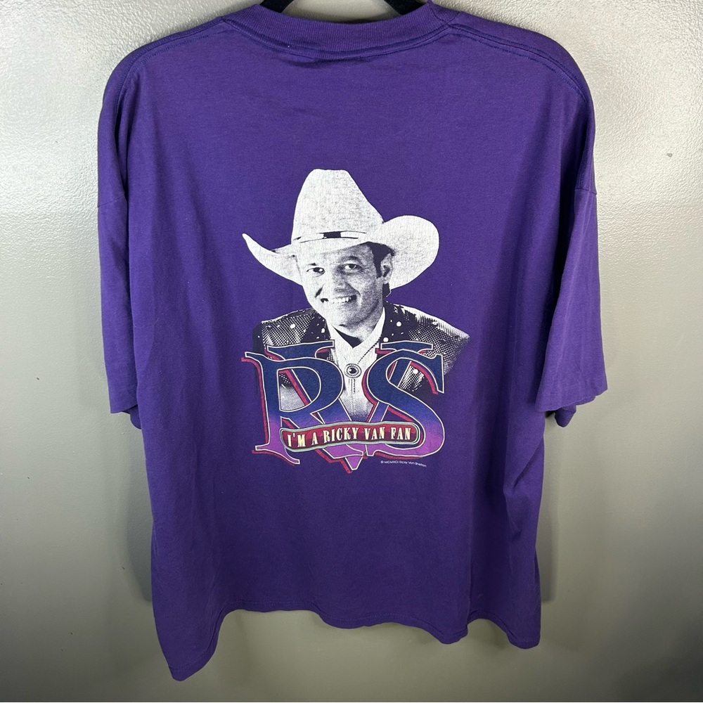 Vintage Ricky Van Shelton Country Music Concert Jerzees Purple Shirt Size XL